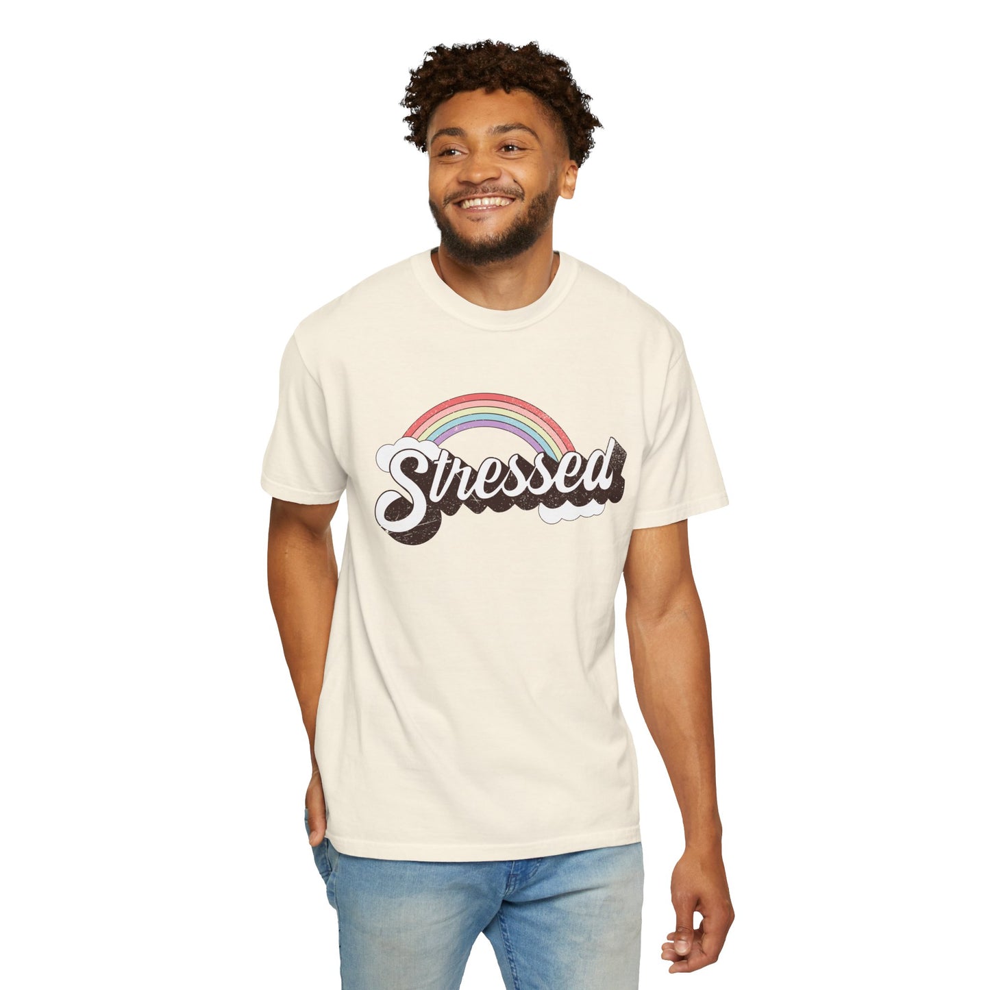 Vintage 'Stressed' - Garment-Dyed T-Shirt