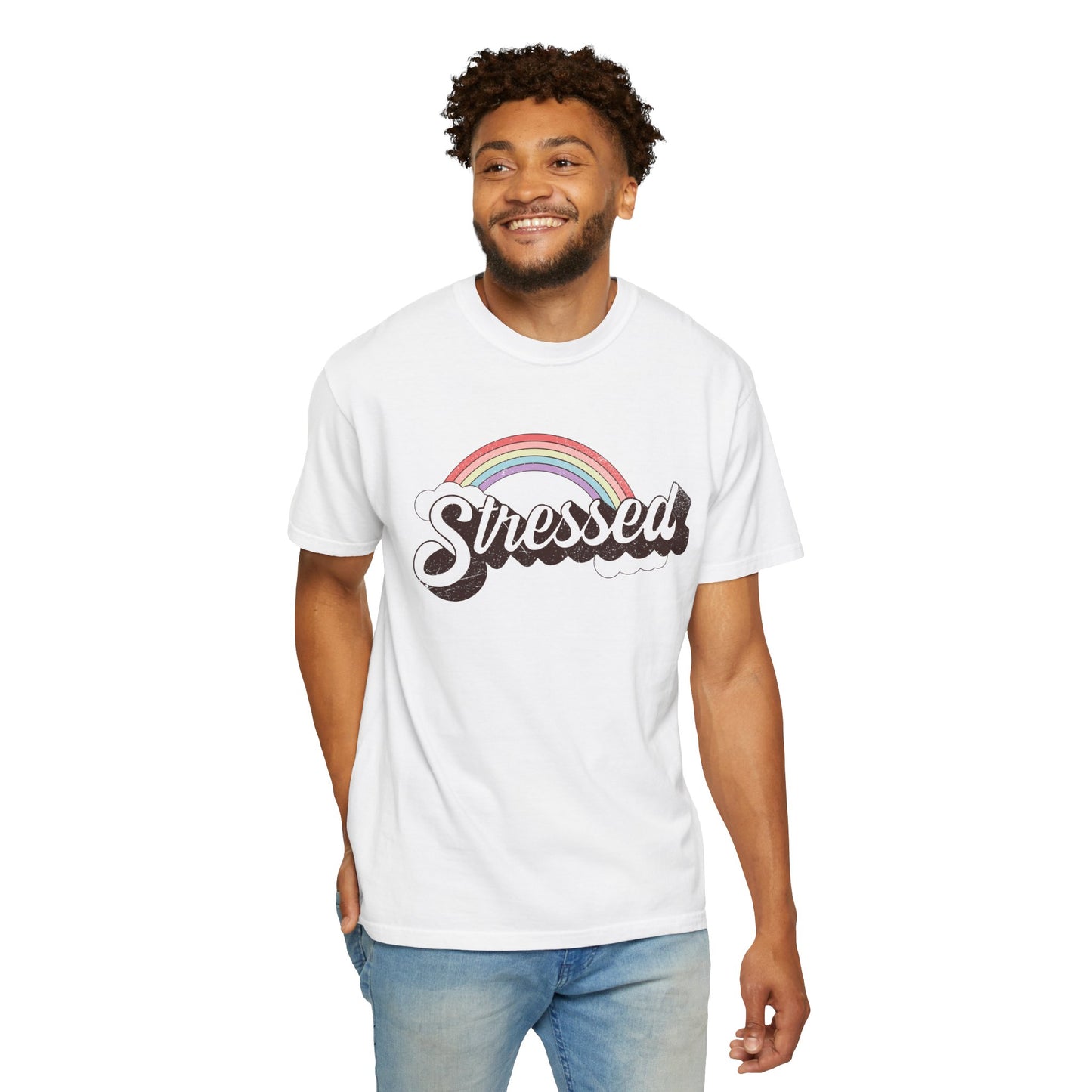 Vintage 'Stressed' - Garment-Dyed T-Shirt