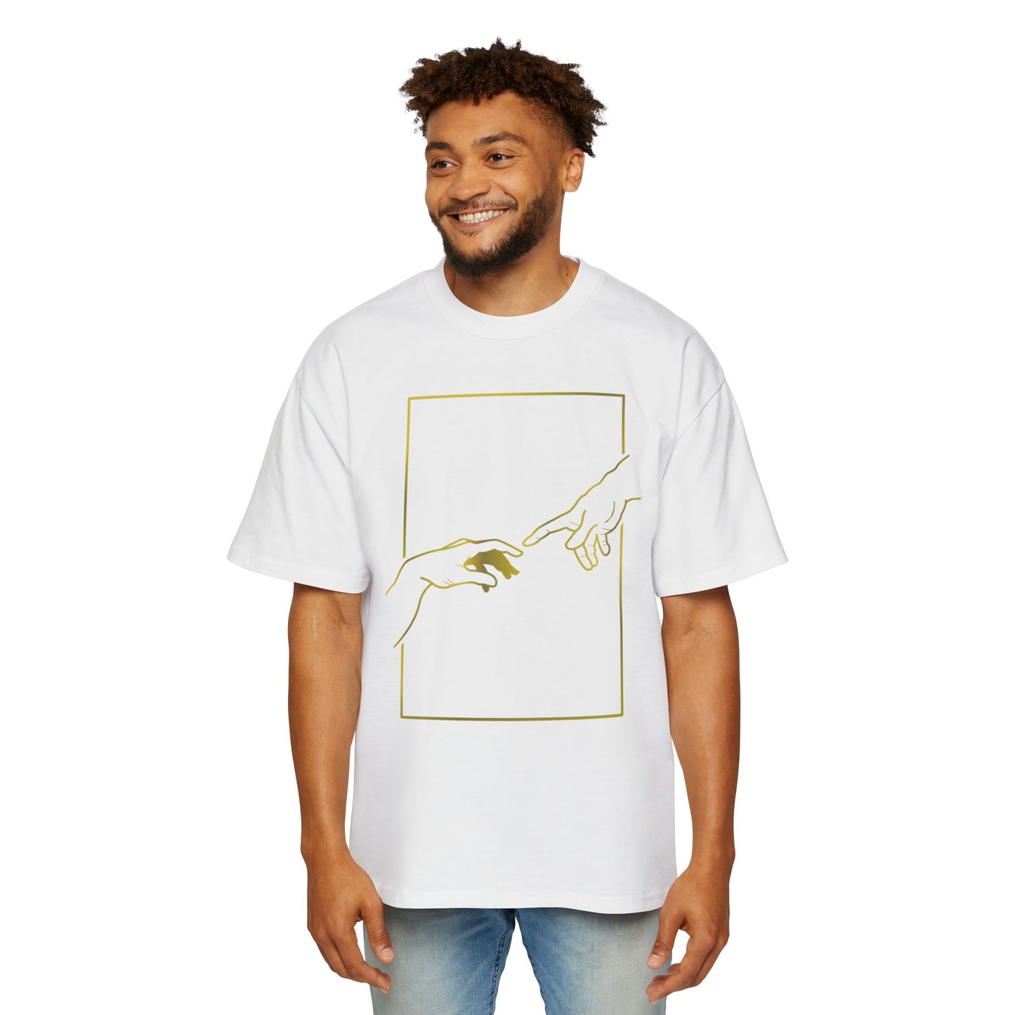 "The Creation of Adam" Men's Oversized Tee