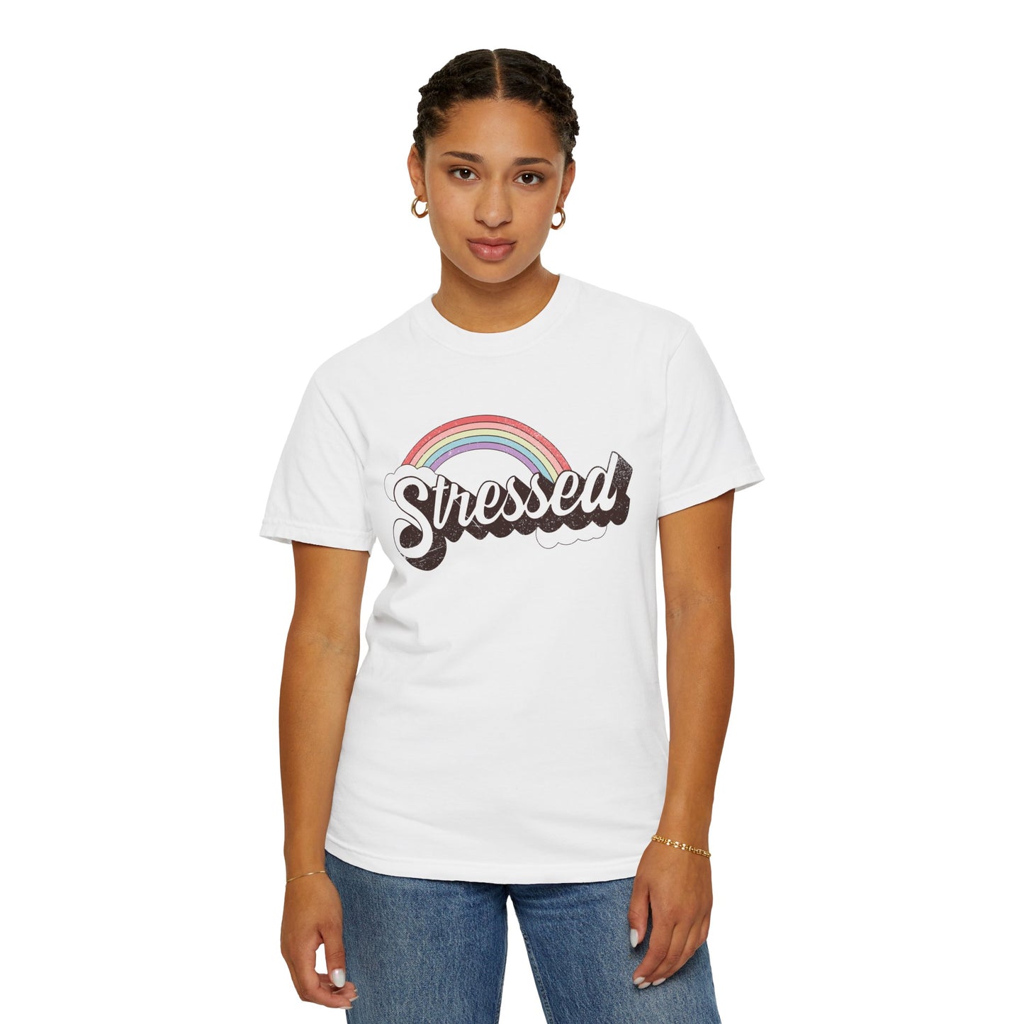 Vintage 'Stressed' - Garment-Dyed T-Shirt