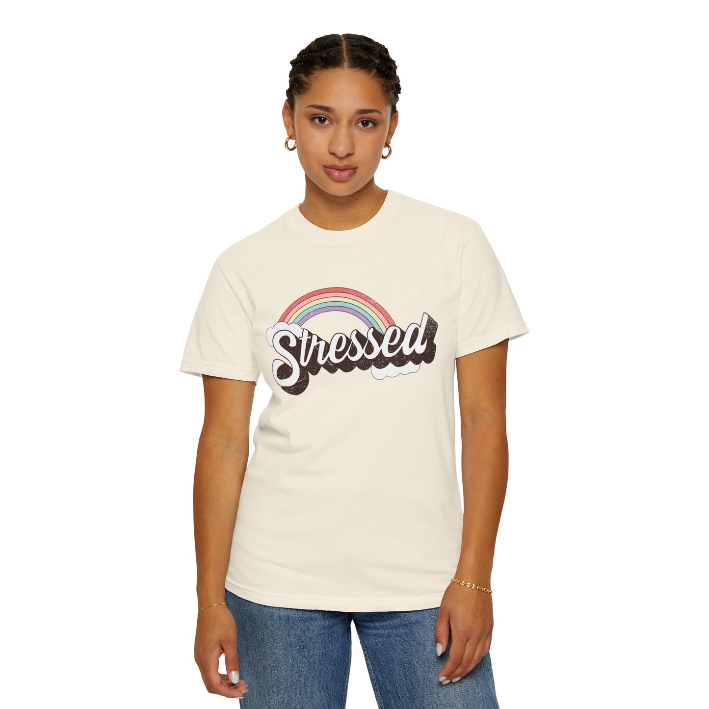 Vintage 'Stressed' - Garment-Dyed T-Shirt